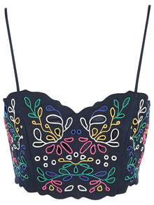 Chloé | Embroidered Cropped Top