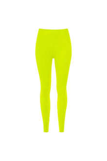 Yellow Wide Band Legging | Citron Micro Rib