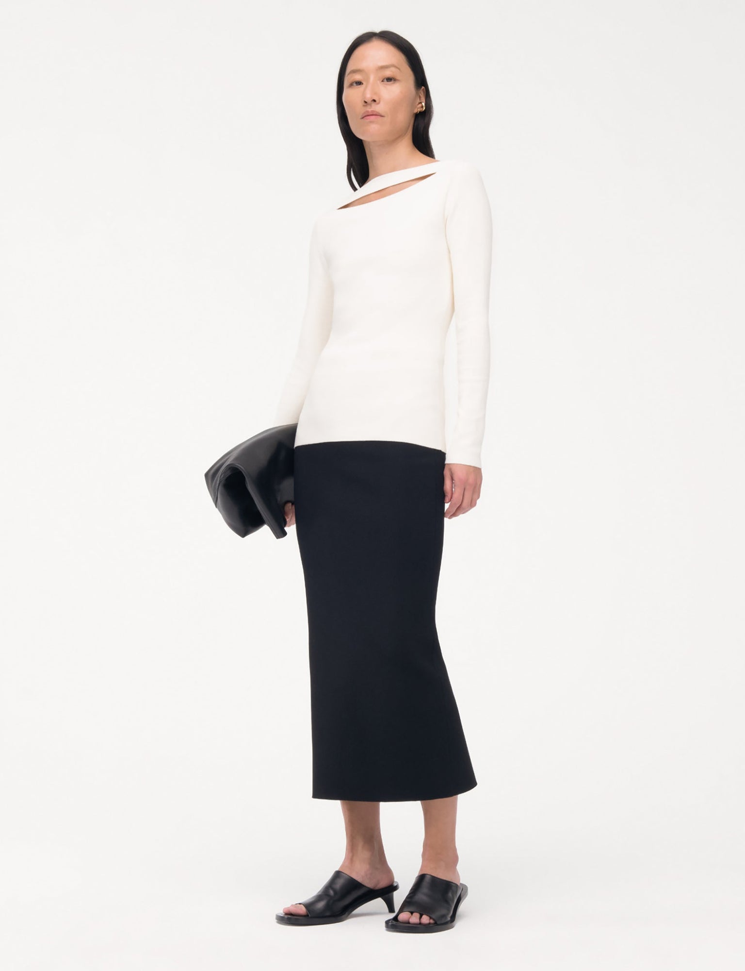 Women | Compact Cutout Knit Top | Off White