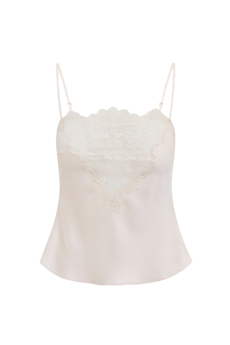 Constantina Satin Lace Cami Top | Sugar Buff