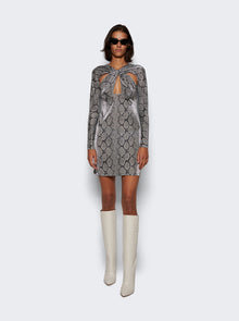 Women | Coperni | Twisted Cut-out Jersey Dress Snake Print | Multi