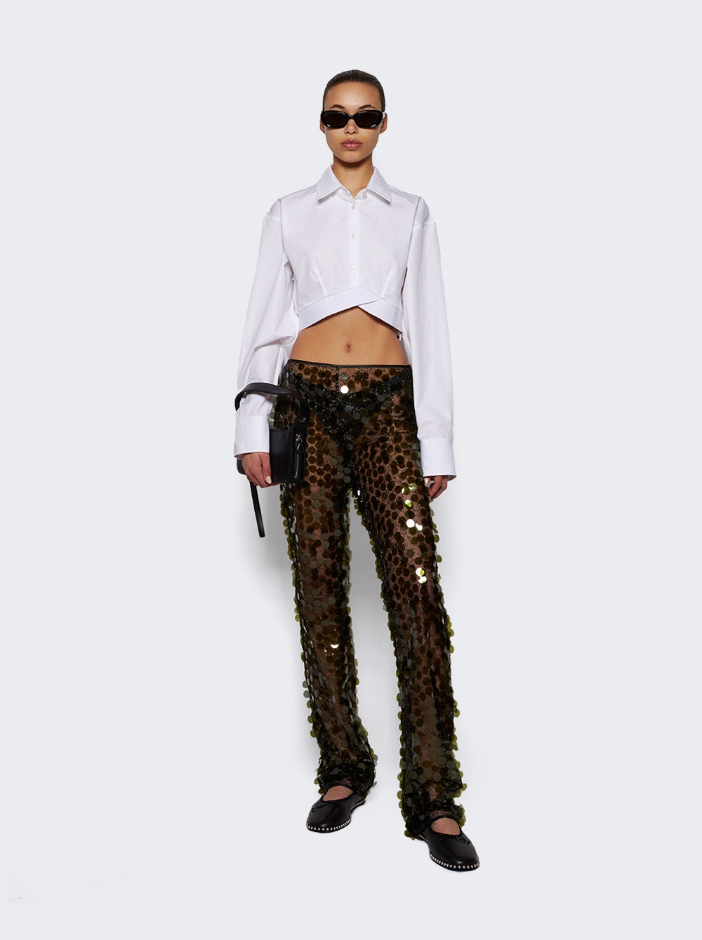 Women | Coperni | Sequins Flared Trouser Green