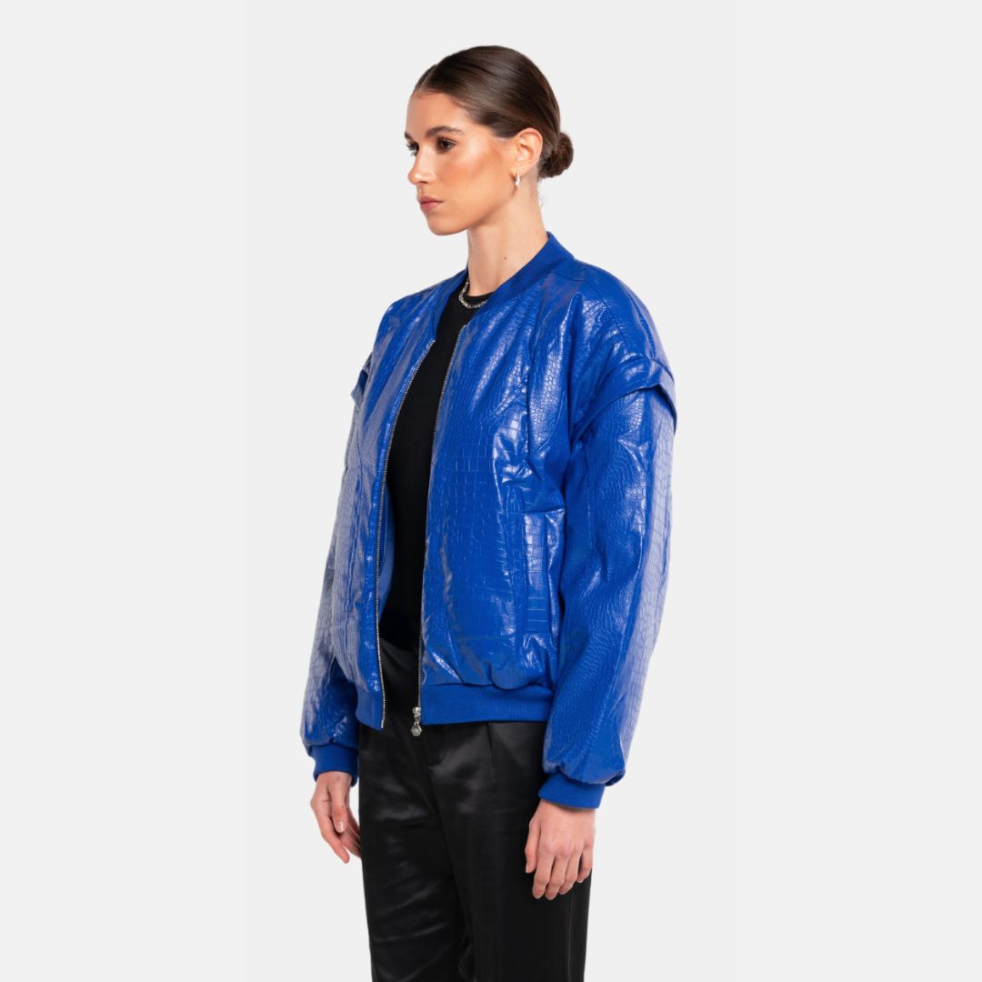 OW Collection Croc Bomber Jacket | Blue