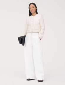 Women | Cropped Tweed Jacket | Cream