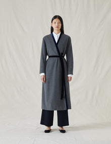 Womens | The Cashmere Wrap Coat | Charcoal