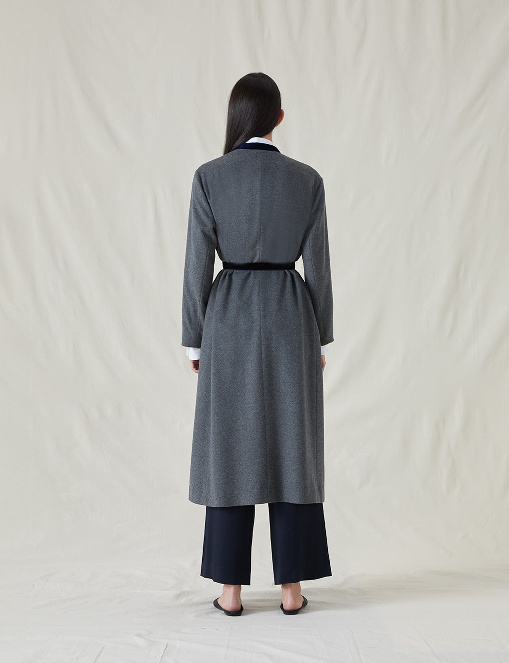 Womens | The Cashmere Wrap Coat | Charcoal