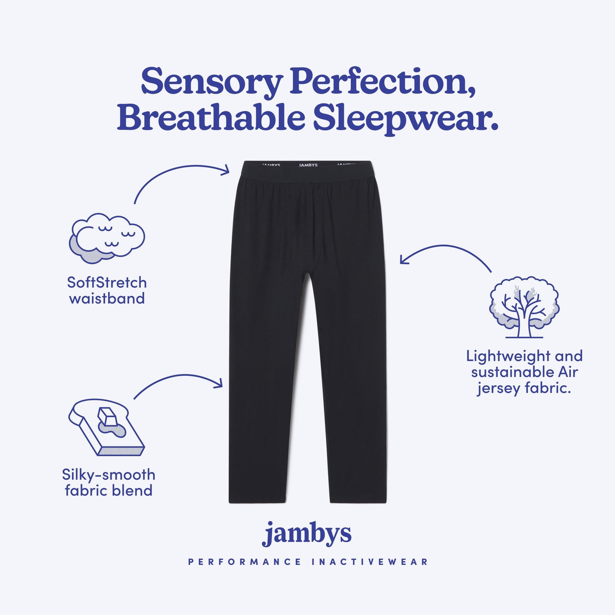 Modal Jersey Pajama Bottom | Black
