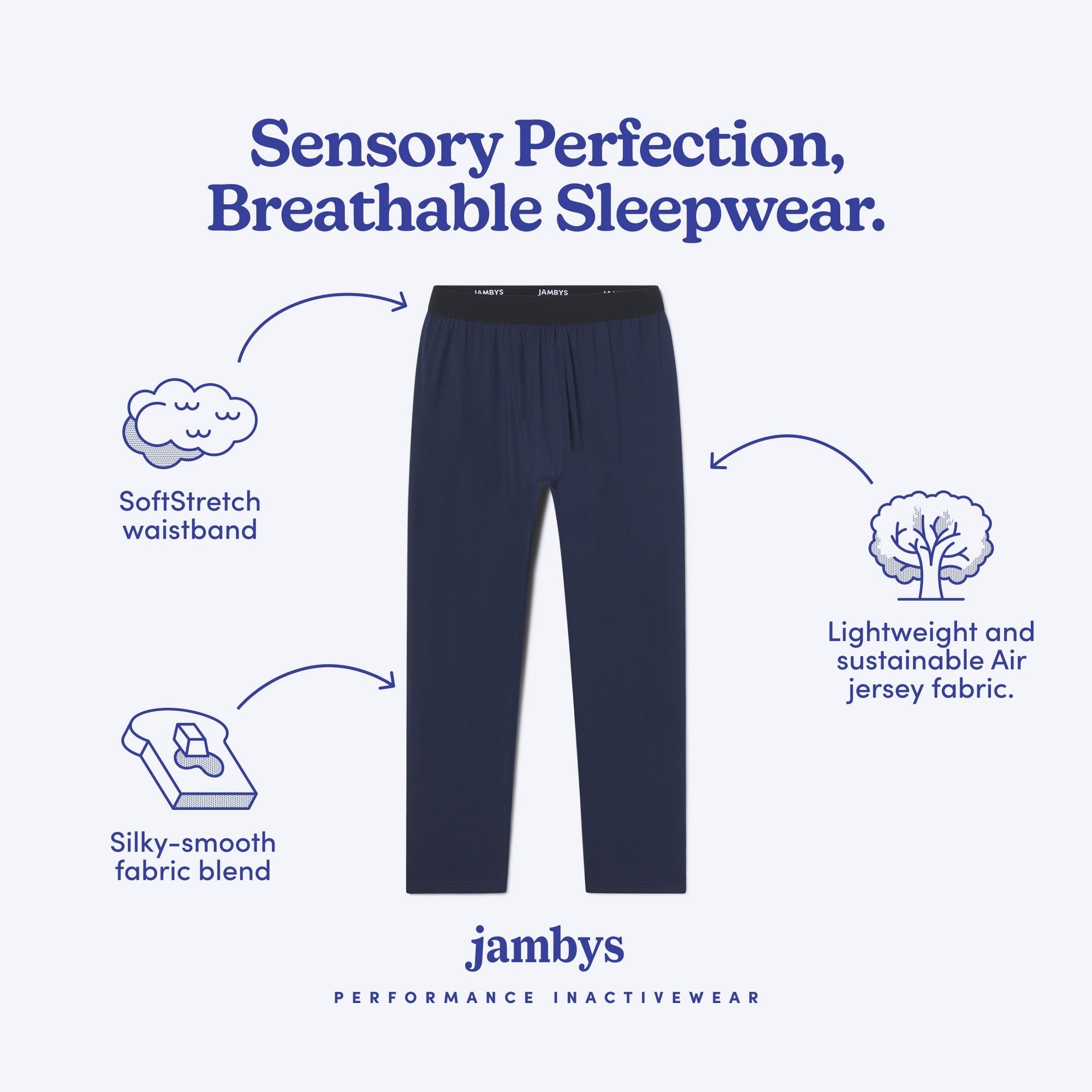 Modal Jersey Pajama Bottom | Navy