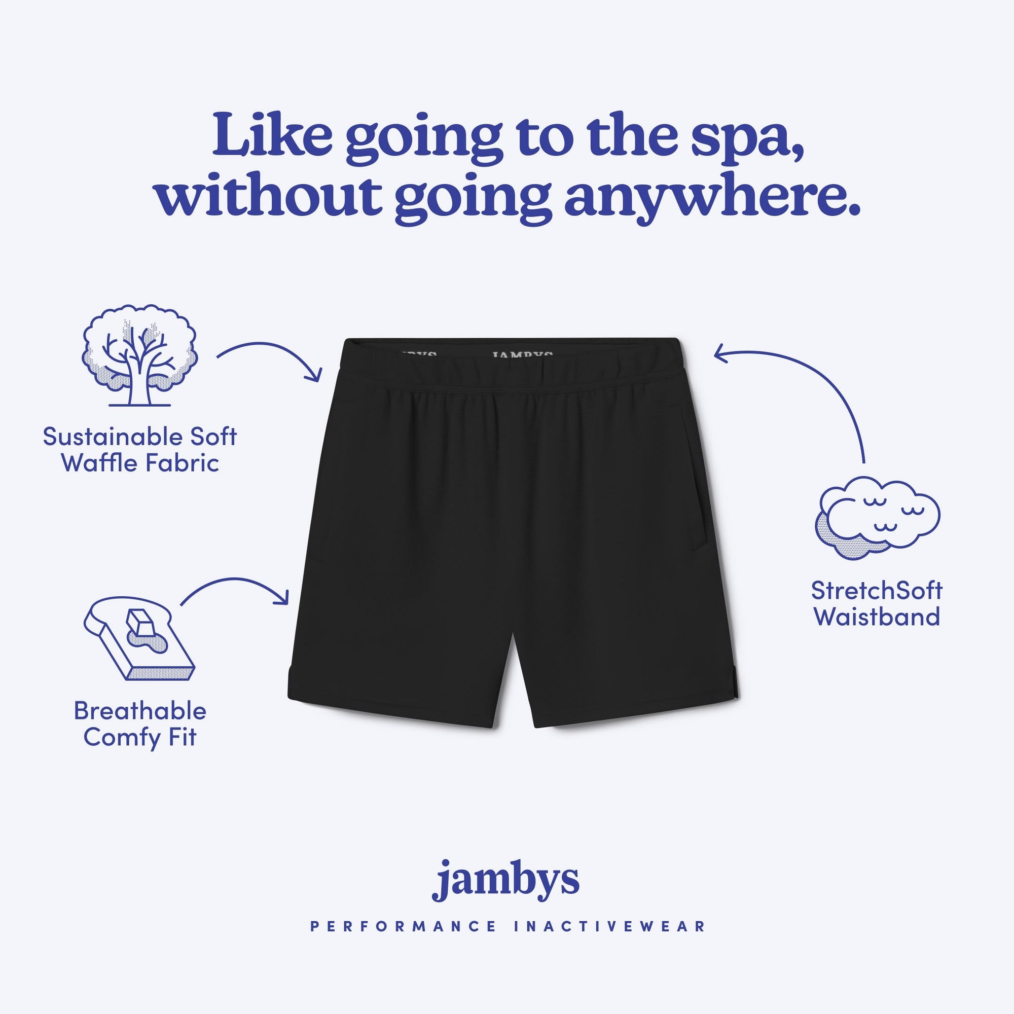 Modal Waffle Spa Short | Black