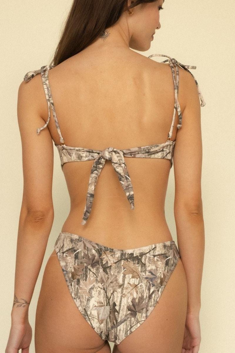 Tori Ties Bandeau Bikini Top | Camo