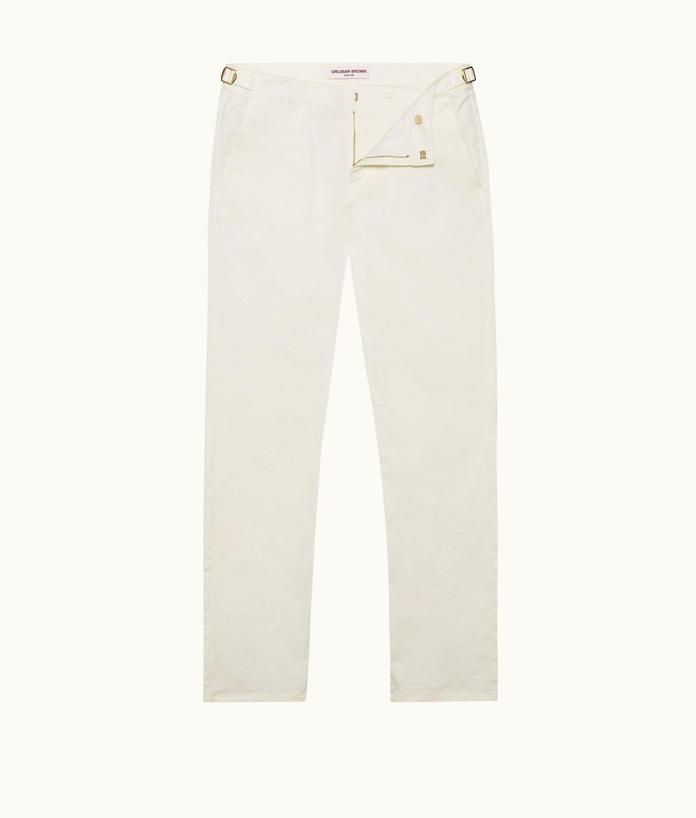 Campbell Sea Island Slim Fit Sea Island Cotton Chinos | White