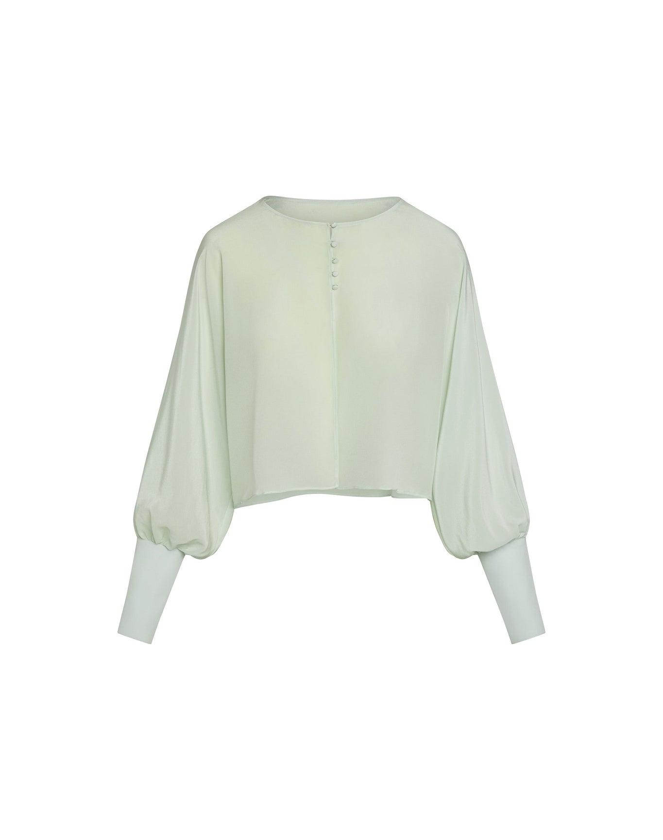 Candy Silk Sheer Button Front Cover Up Top | Sea Green