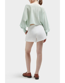 Candy Silk Sheer Button Front Cover Up Top | Sea Green
