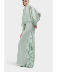 Candy Silk Sheer Button Front Cover Up Top | Sea Green