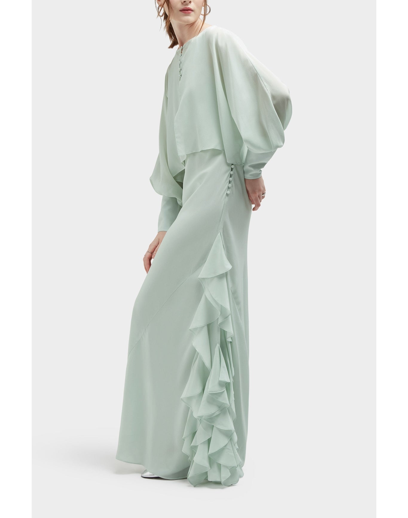 Candy Silk Sheer Button Front Cover Up Top | Sea Green