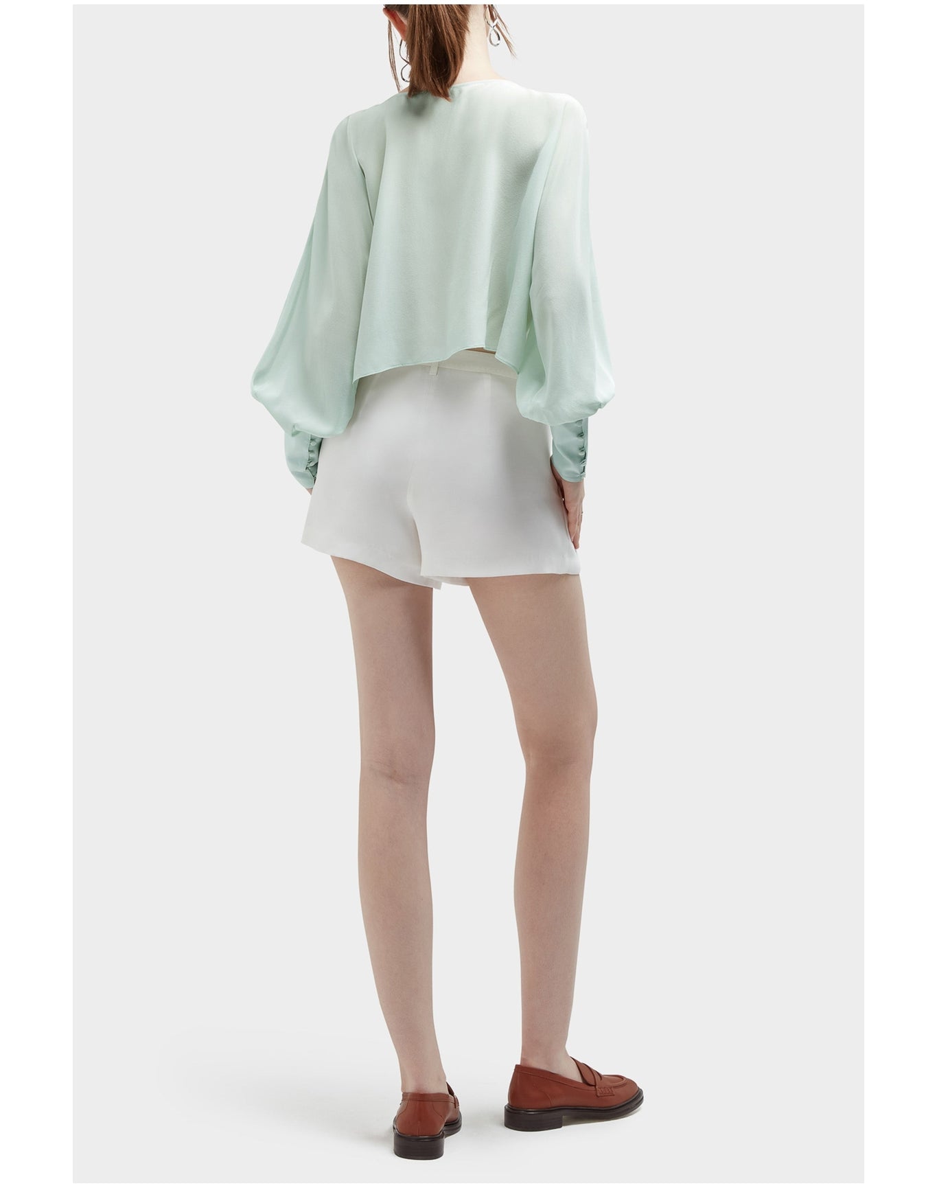 Candy Silk Sheer Button Front Cover Up Top | Sea Green