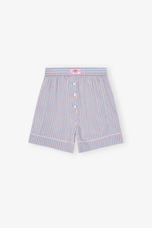 Candy Striped Elasticated Shorts | Soft Chambray
