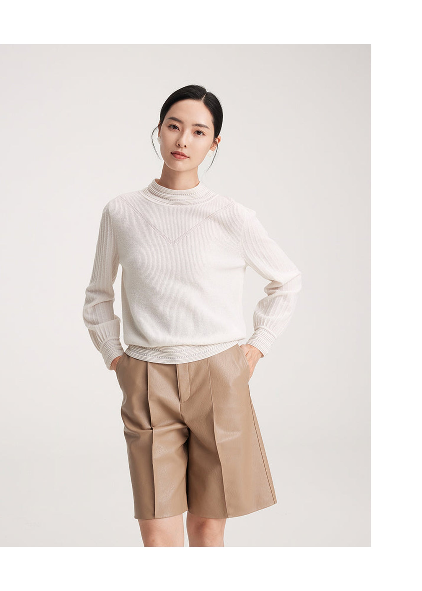 Cashmere Knit Top | White