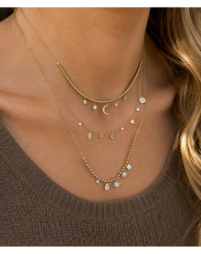 Celestial Snake Chain Necklace | 14K Two Tone Gold