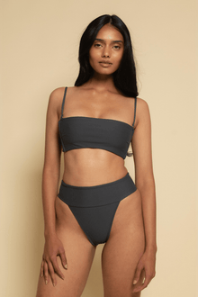 Tamarindo Binded Bikini Bottom | Charcoal