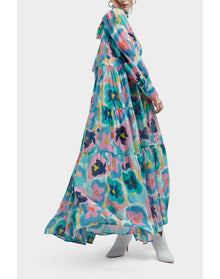 Charlie Silk Peasant Inspired Maxi Dress | Summer Majesty