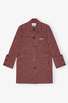 Check Midi Jacket | Racing Red