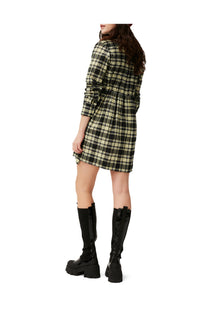 Checkered Seersucker Shirt Dress | Check Elfin Yellow