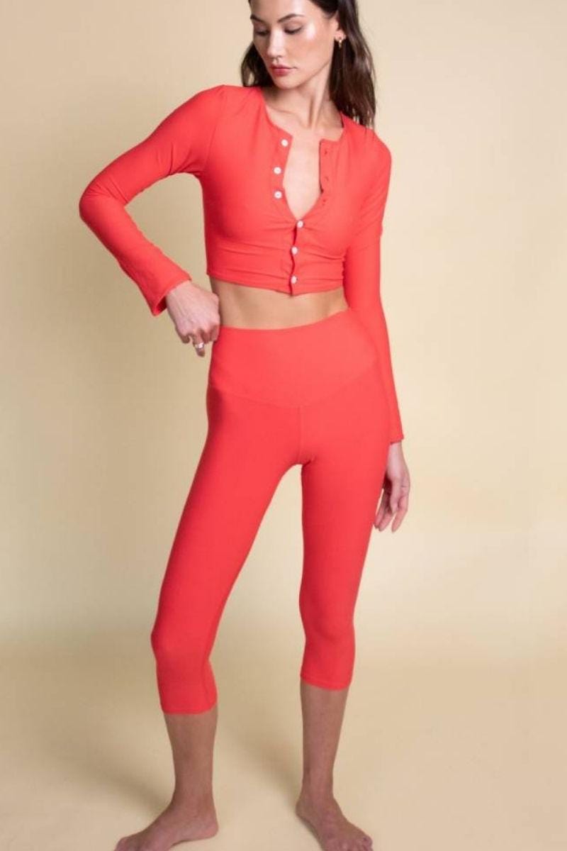 Zoe Capri Legging | Cherry