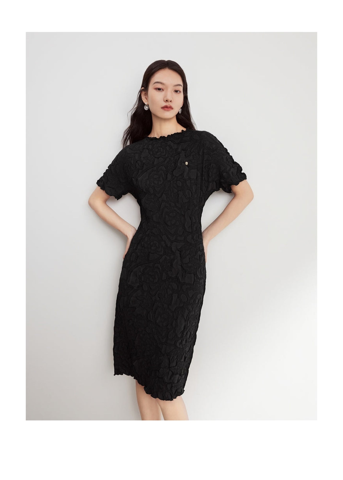 Chinese-style Maxi Dress | Black