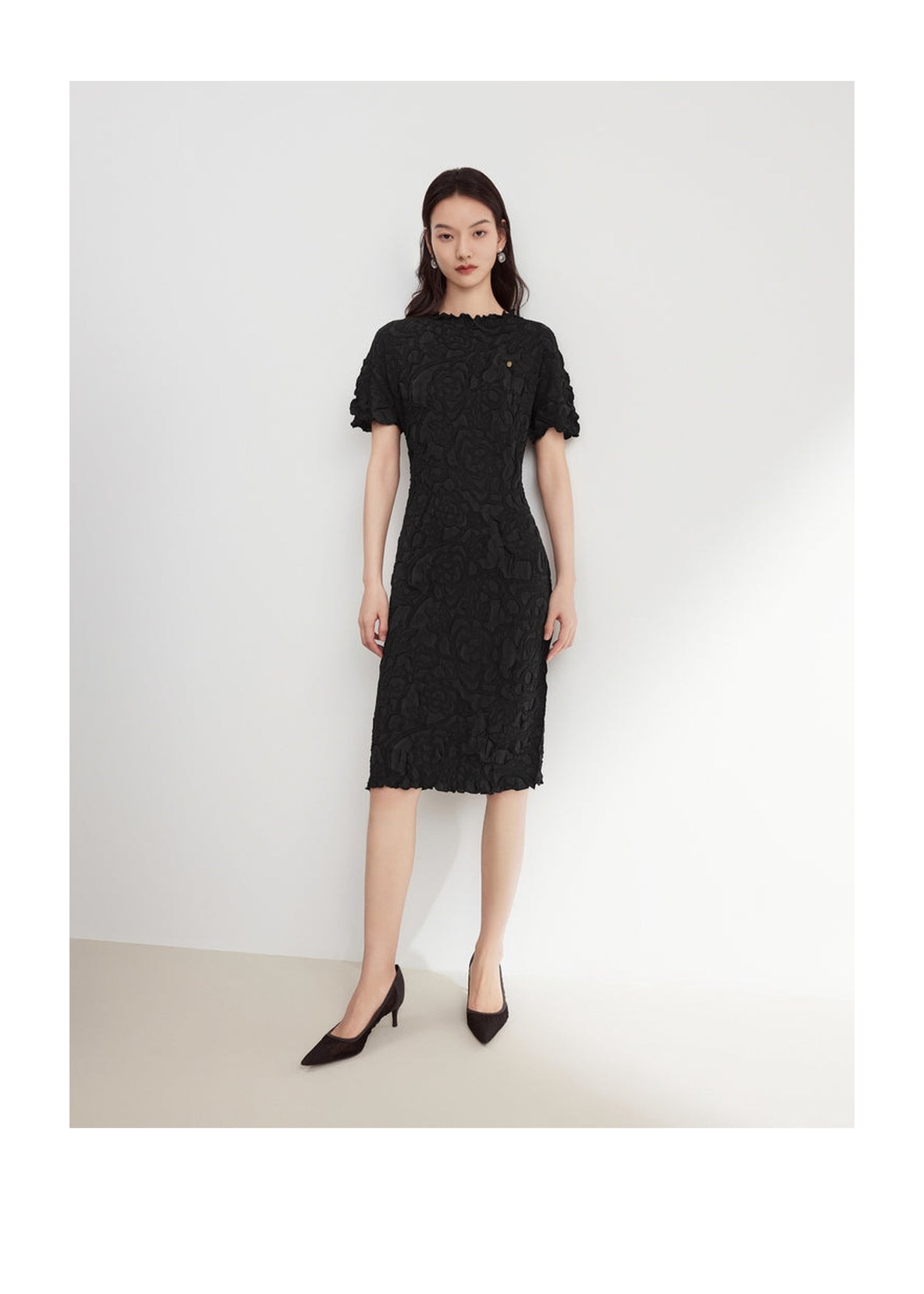 Chinese-style Maxi Dress | Black