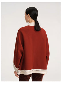 Chinese-style Wool Jacket | Claret