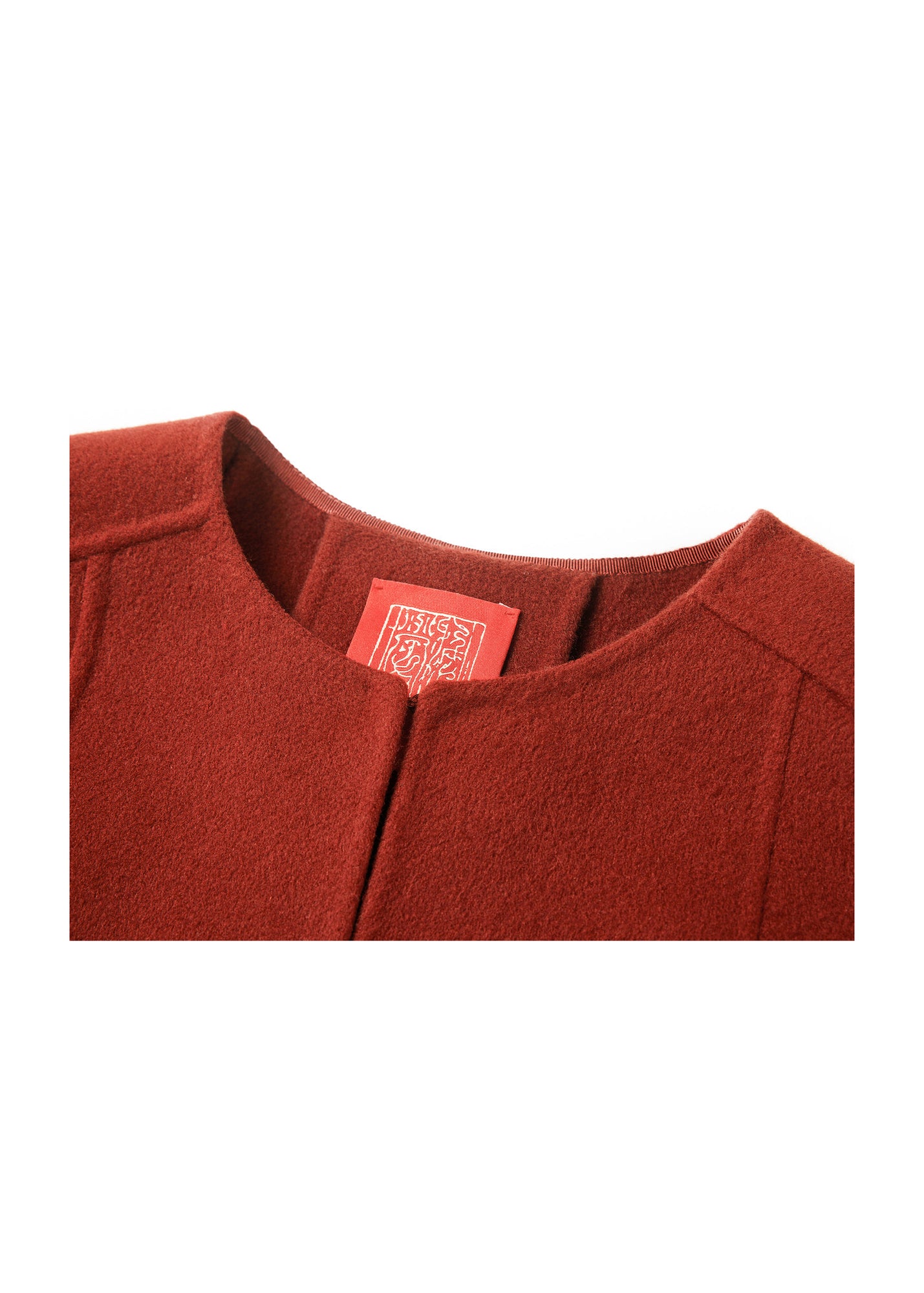 Chinese-style Wool Jacket | Claret