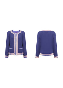 Classic Knitted Cardigan | Purple