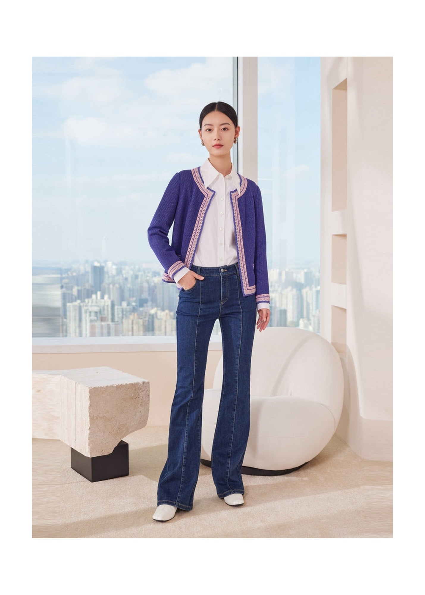 Classic Knitted Cardigan | Purple