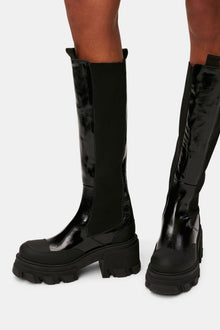 Cleated Heeled Chelsea Boots | Black