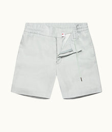Cornell Linen Easy Tailored Fit Washed Linen Shorts | White Jade