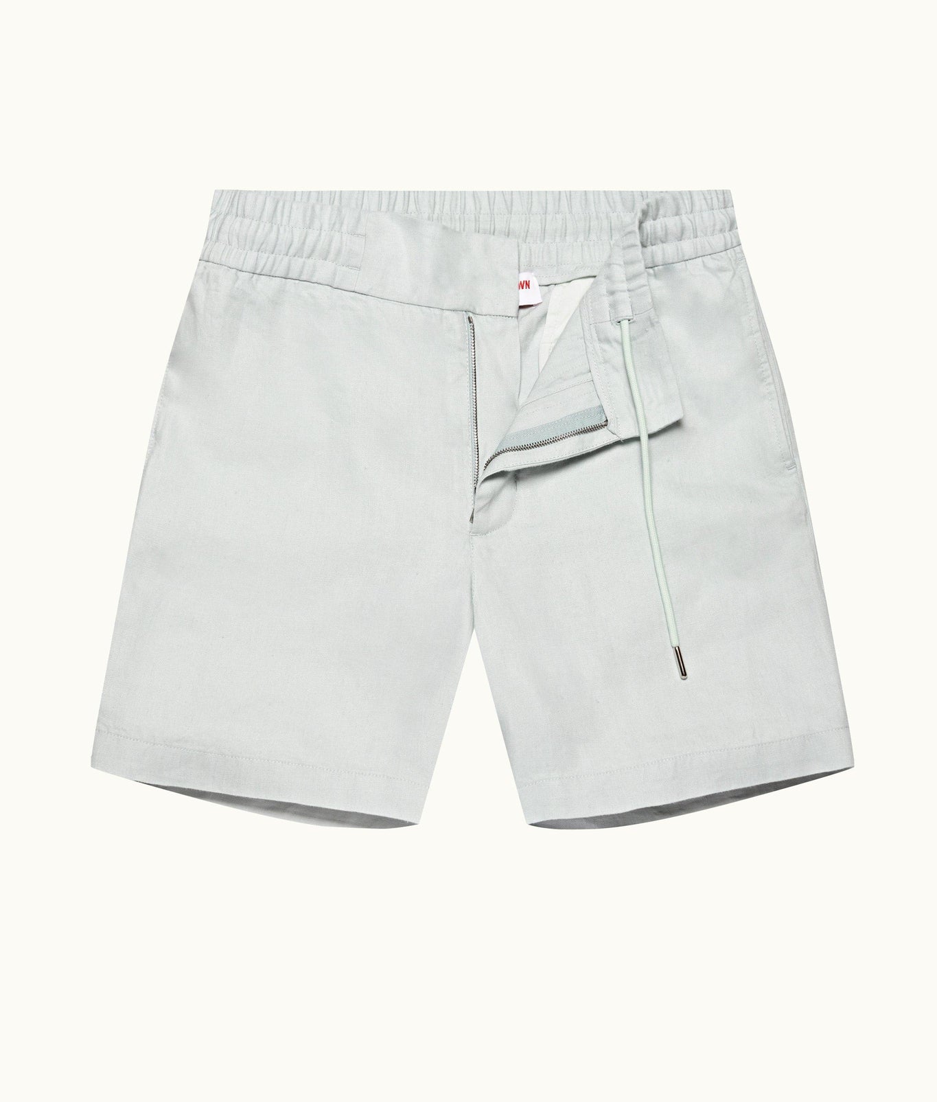 Cornell Linen Easy Tailored Fit Washed Linen Shorts | White Jade
