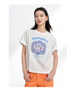 Cotton Embroidered T-Shirt | White