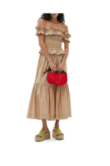 Cotton Poplin Maxi Flounce Skirt | Curds and Whey