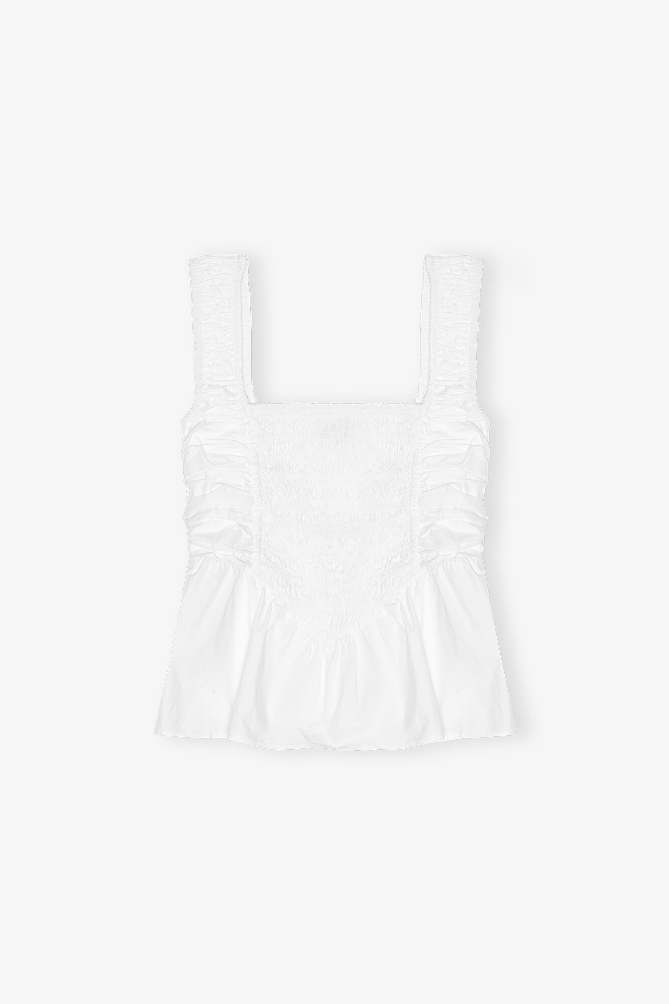 Cotton Poplin Smock Top | Bright White