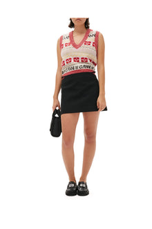 Cotton Suiting Mini Skirt | Black