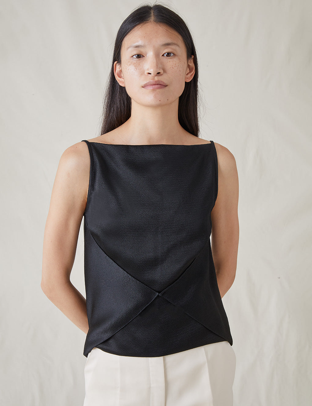 Womens | The Cowl Back Top | Black
