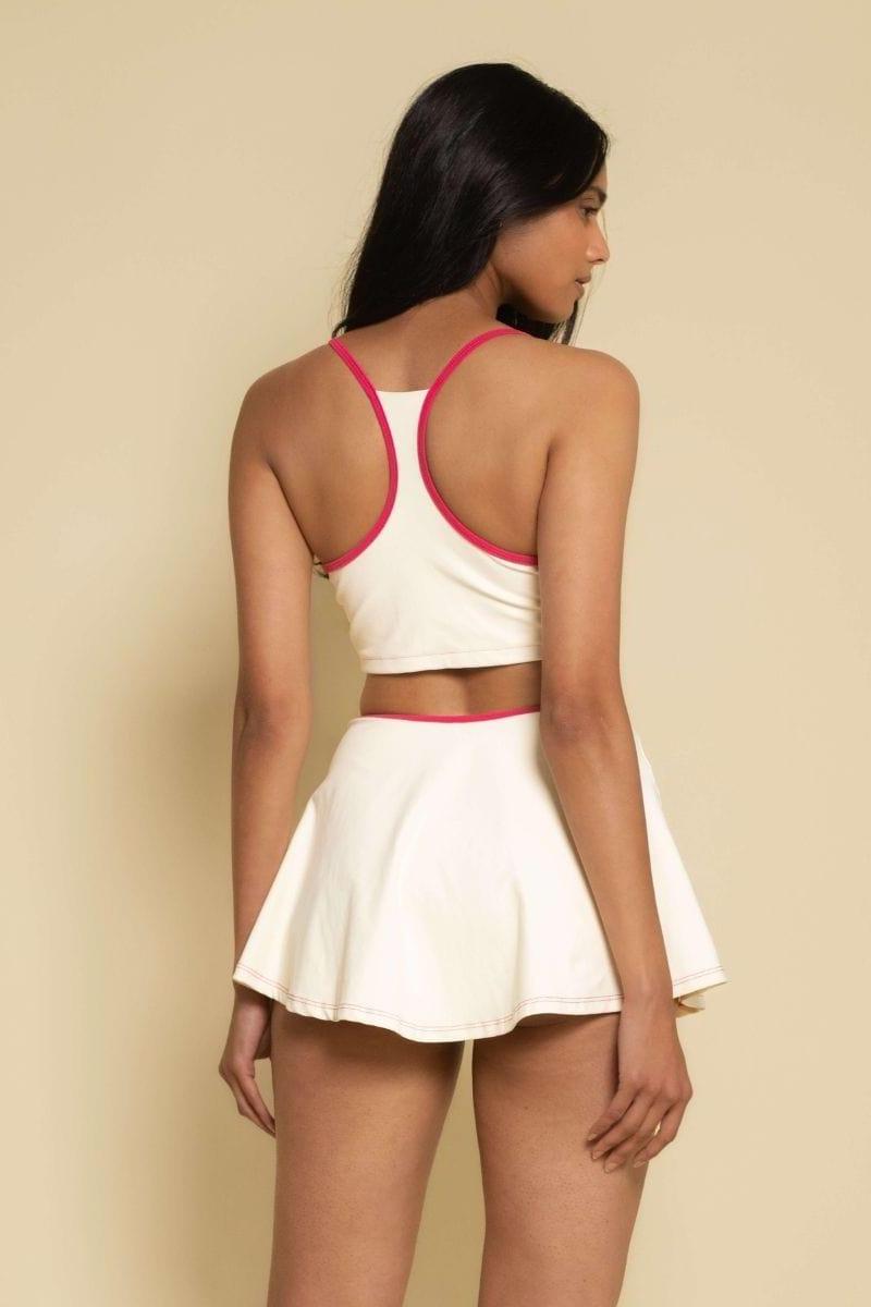 Racerback Sport Top | Cream Raspberry Binded