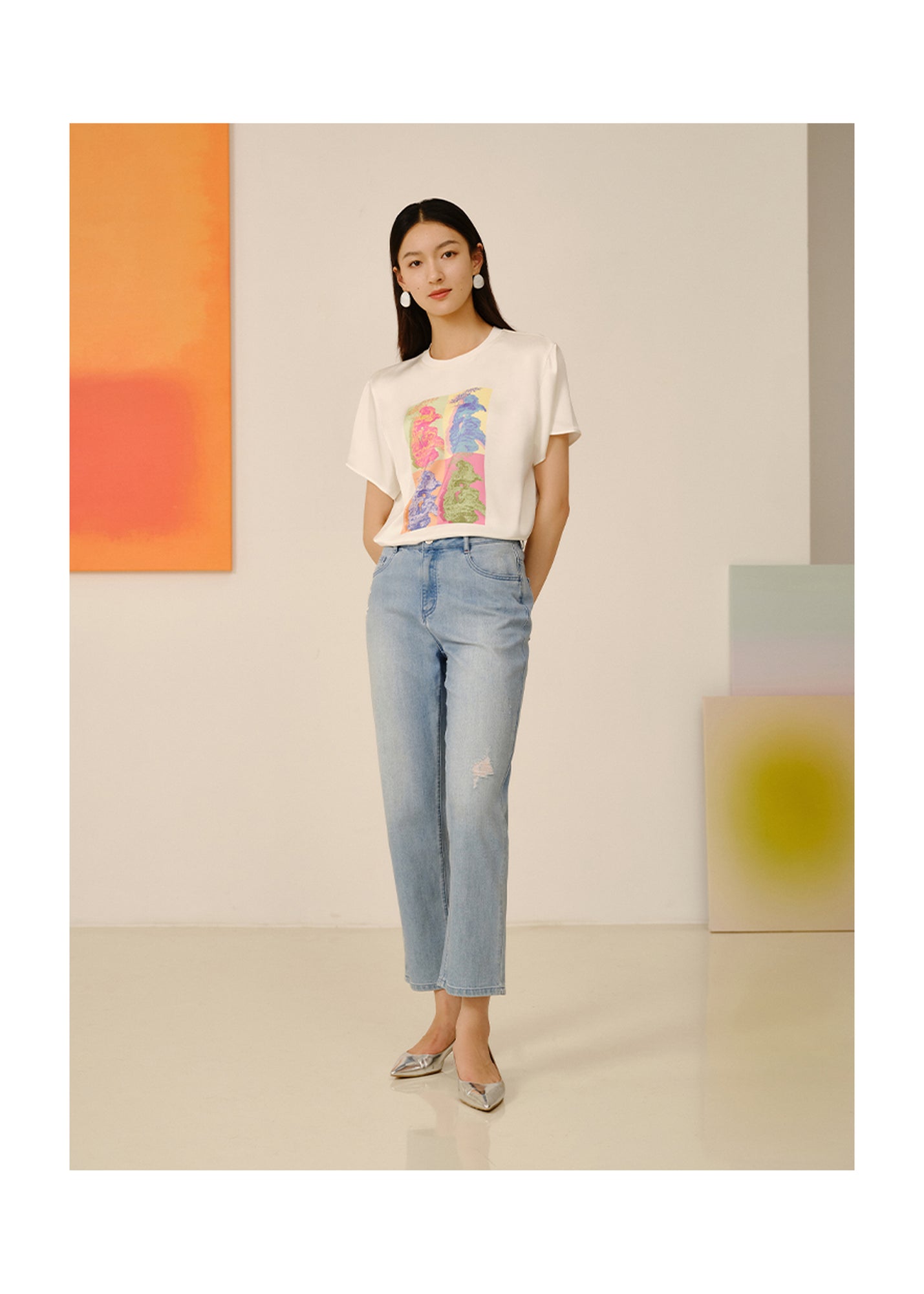 Crepe T-shirt | White