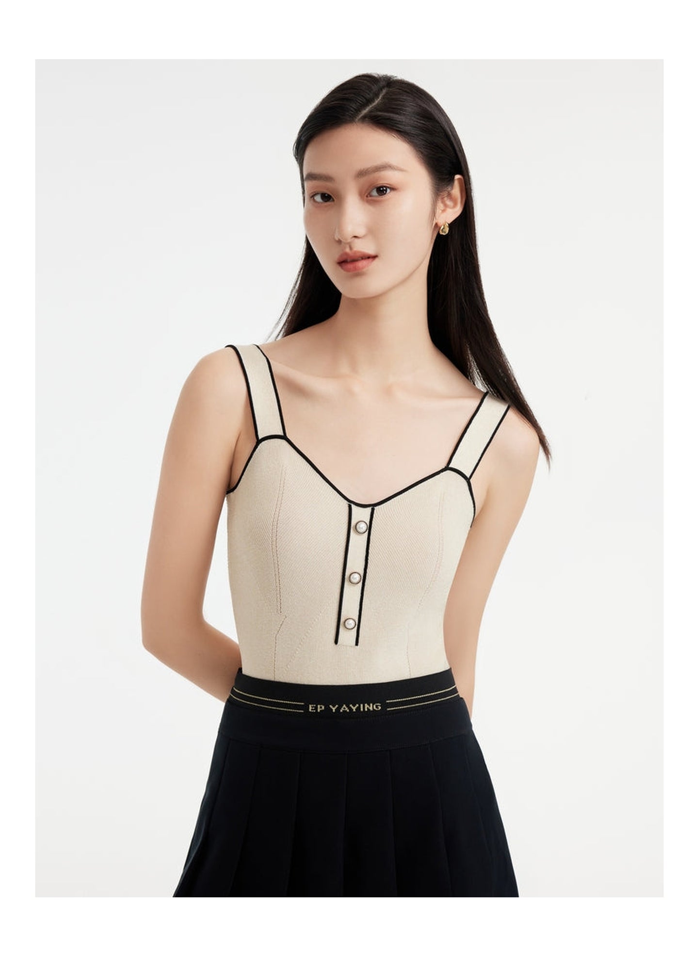 Crepe Vest | Beige