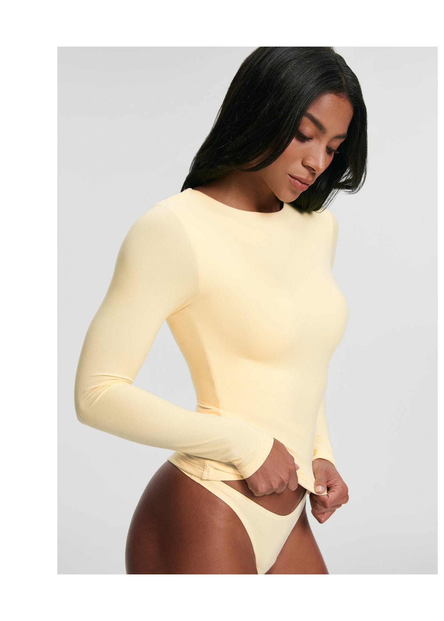 Crew Neck Long Sleeve Top | Lemon Meringue