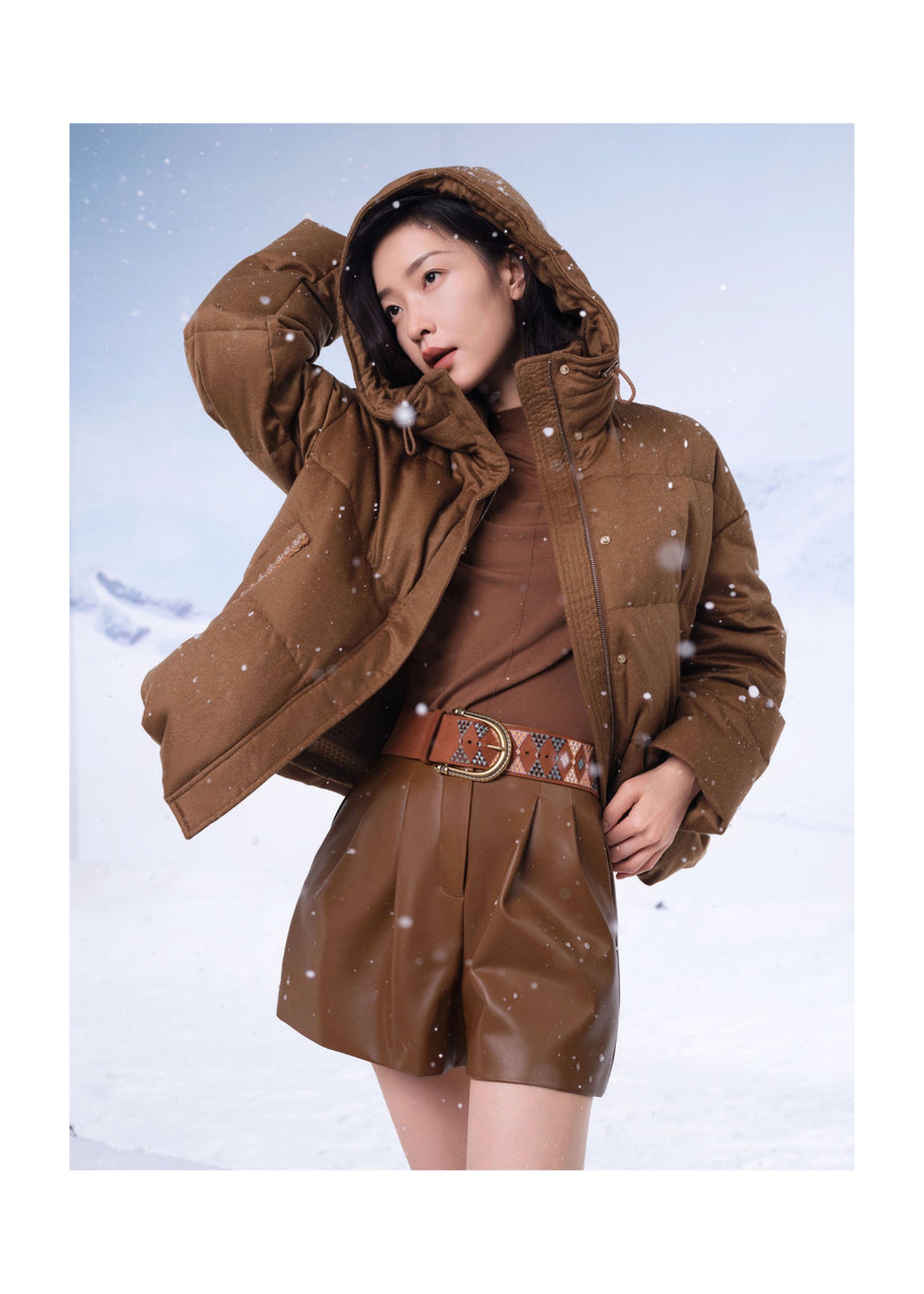 Crewneck Knit Top | Brown