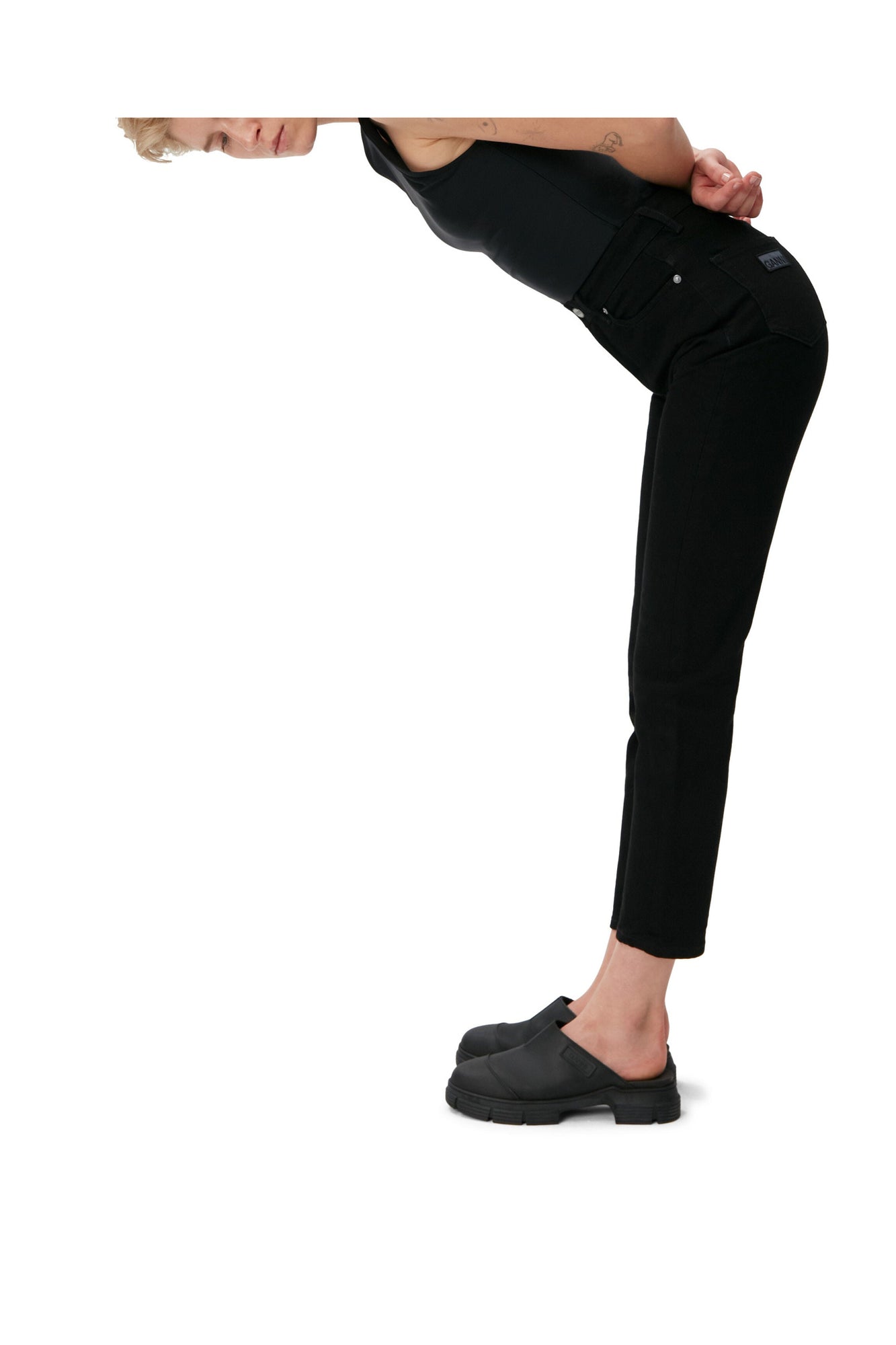 Cropped Jeans | Washed Black/Black