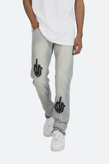 D272 Skeleton Straight Denim | Blue x Black