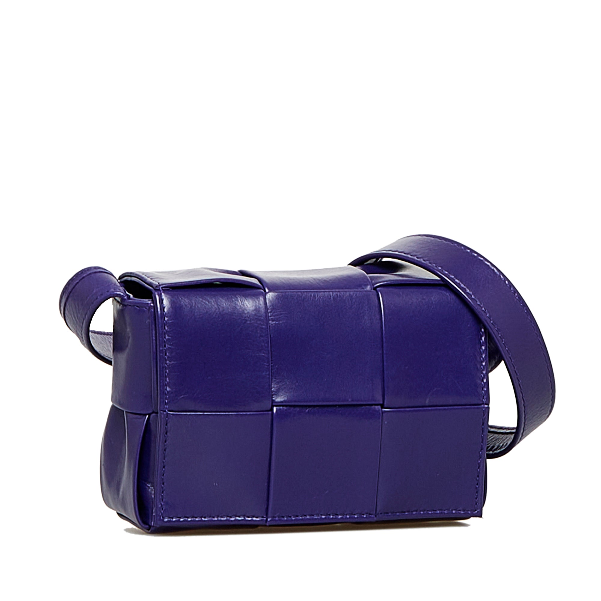 Bottega Veneta | Pre-Owned Candy Nappa Intrecciato Cassette Crossbody | Purple